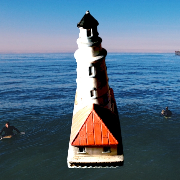 Vintage 1994 George Z. Lefton Ceramic Lighthouse Chicago Harbor Light (01406) - Picture 2 of 4